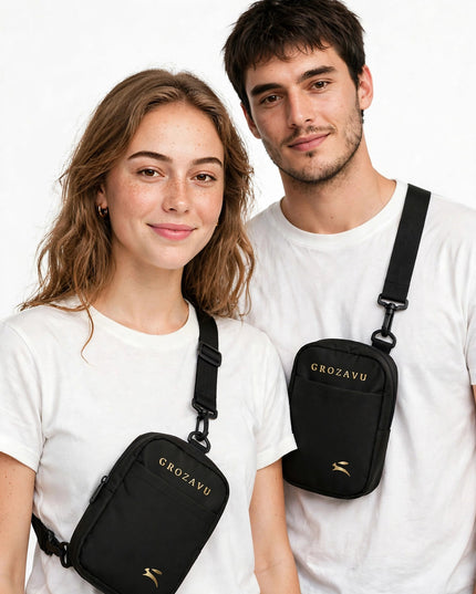 1.4-litre water-resistant crossbody worn in a studio shot