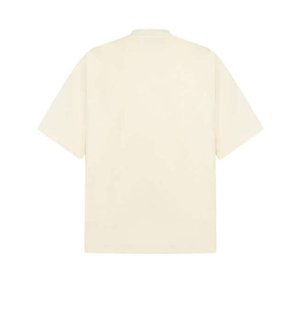 Back view of Creative Letter Print TShirt – Loose Fit, showcasing its oversized silhouette in cotton fabric.