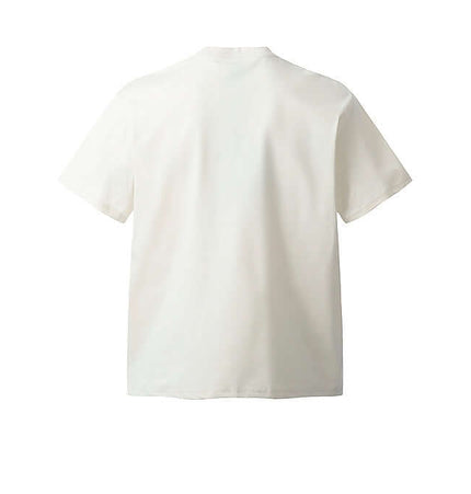 Creative Letter Print TShirt – Clean Fit, back view of a loose-fit short-sleeve tee in high-color fast cotton blend.