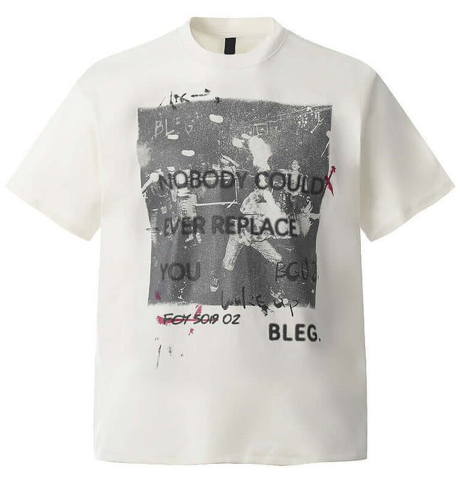 Creative Letter Print TShirt – Clean Fit featuring a unique graphic design on a loose-fitting tee.