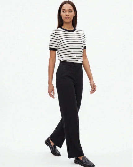Maison Grozavu Ivory Tee Weave in signature tone — front view showing the tailored side seam