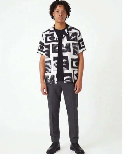 Maison Grozavu Crafted Ecru Shirt in signature tone — front view showing the precise sleeve cut