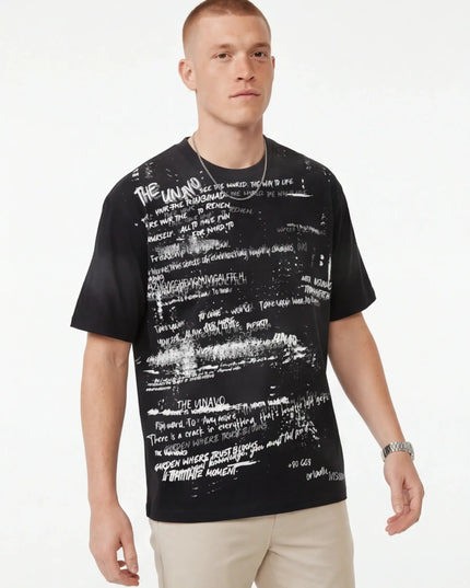 Maison Grozavu Premium Ghost Tee in signature tone — front view showing the precise sleeve cut