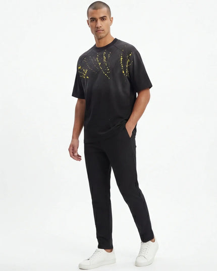 Maison Grozavu Quiet Quartz Tee in signature tone — front view showing the subtle drape of the fabric
