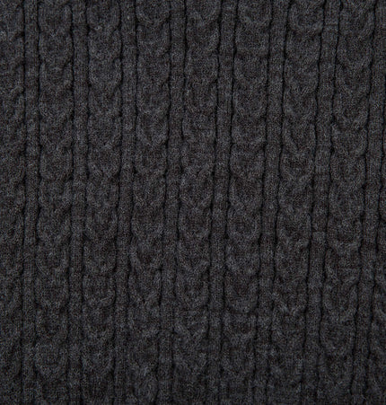 Textured fabric close-up of the Polo Collar Knit Pullover Sweater – Fitted in dark color.