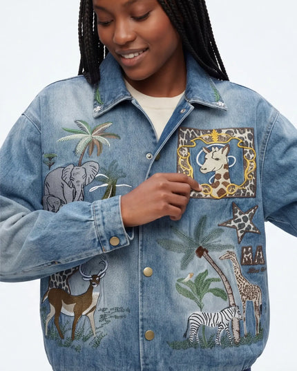 Front view of the Maison Grozavu Quartz Jacket Issue in jacket — showing the relaxed fit.