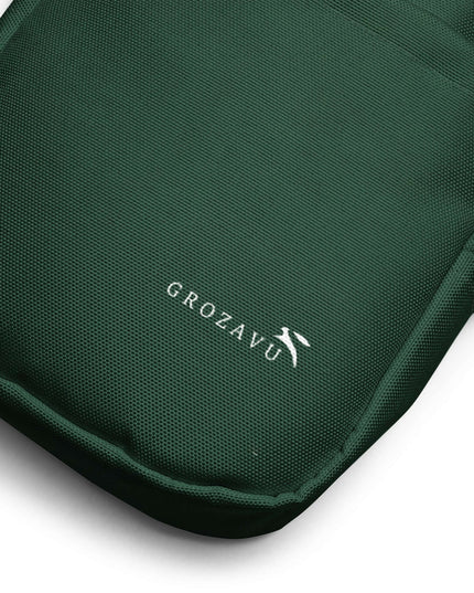 Front view of the Maison Grozavu Uncompromising Ash Bag in bag — showing the tailored hem.