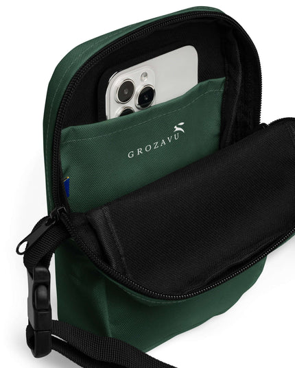Front view of the Maison Grozavu Uncompromising Ash Bag in bag — showing the clean lines.