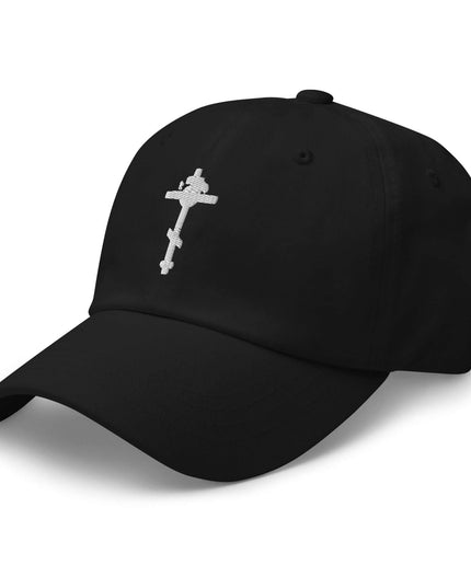 Front view of the Maison Grozavu Bone Cap Profile in hat — showing the tailored hem.