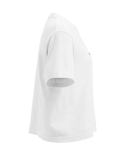 Stark Taupe Tee White — flat lay overhead showing the full garment proportions