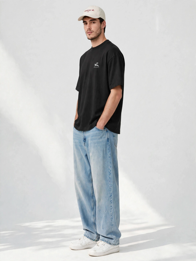 Editorial portrait wearing the low-profile cotton cap with curved peak