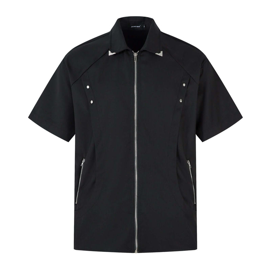 Front view of the Maison Grozavu Chalk Shorts Series in shorts — showing the clean lines.