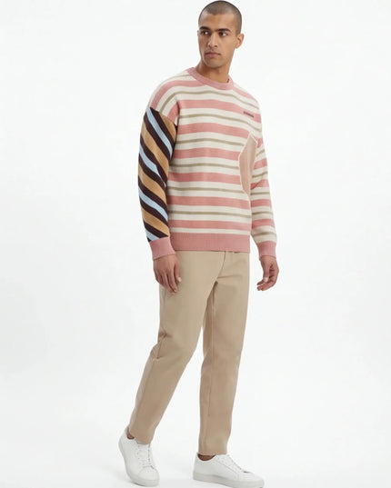 Maison Grozavu Formidable Obsidian Crewneck in signature tone — front view showing the seamless shoulder transition