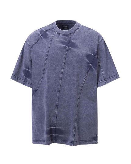 Maison Grozavu Slate Top Loom in blue — front view showing the seamless shoulder transition