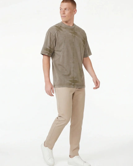 Maison Grozavu Slate Top Loom in signature tone — front view showing the reinforced stitching on the hem