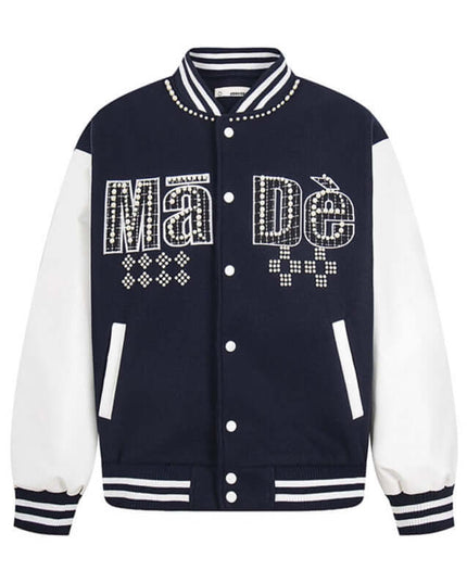 Front view of the Maison Grozavu Midnight Jacket Weave in jacket — showing the clean lines.