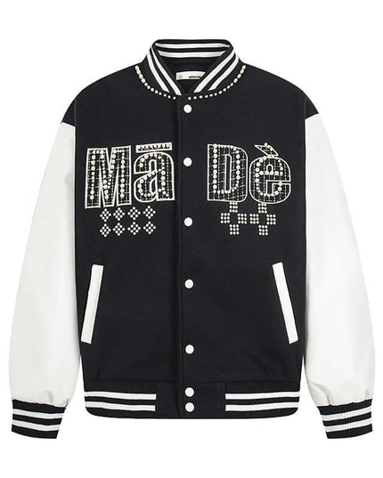 Front view of the Maison Grozavu Midnight Jacket Weave in jacket — showing the relaxed fit.