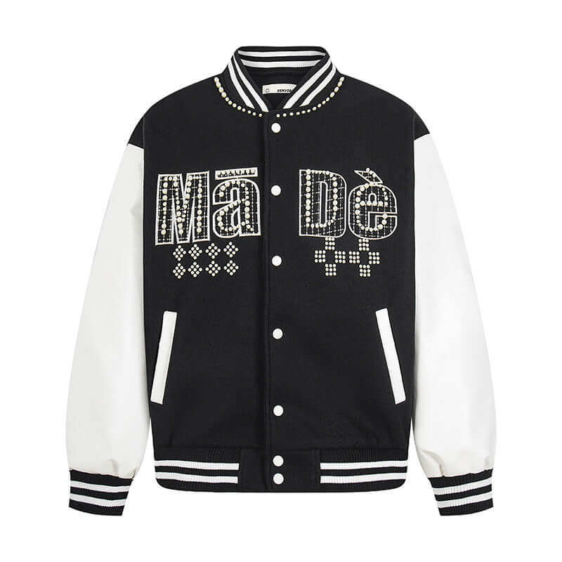 Front view of the Maison Grozavu Midnight Jacket Weave in jacket — showing the relaxed fit.