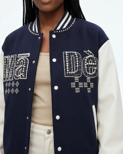 Front view of the Maison Grozavu Midnight Jacket Weave in jacket — showing the robust construction.