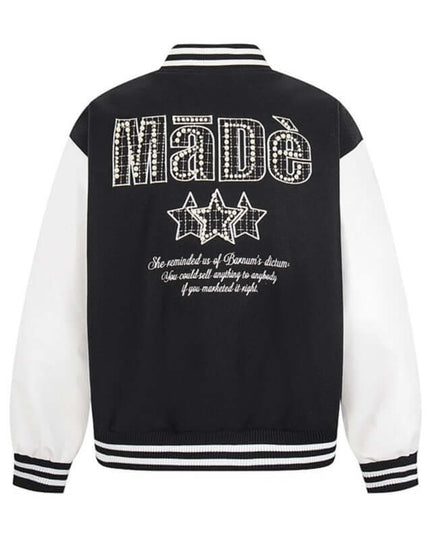 Front view of the Maison Grozavu Midnight Jacket Weave in jacket — showing the tailored hem.