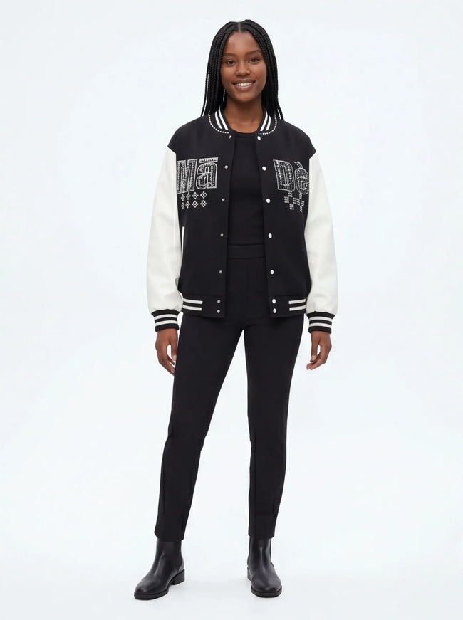 Front view of the Maison Grozavu Midnight Jacket Weave in jacket — showing the clean lines.