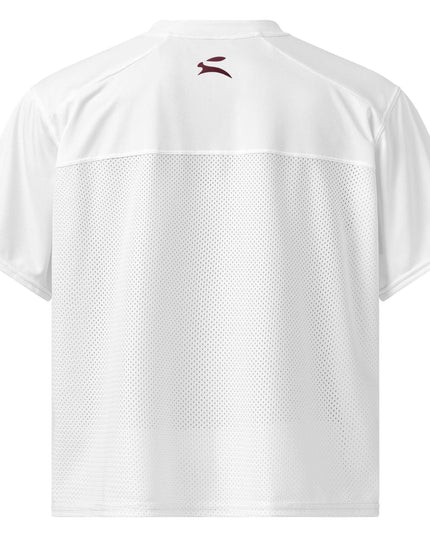 Rear view of the Maison Grozavu Dune Tee Volume in weave — showing the premium fabric texture.