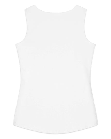 Maison Grozavu Formidable Earth Tank — rear view showing the back panel construction and White colourway hemline detail
