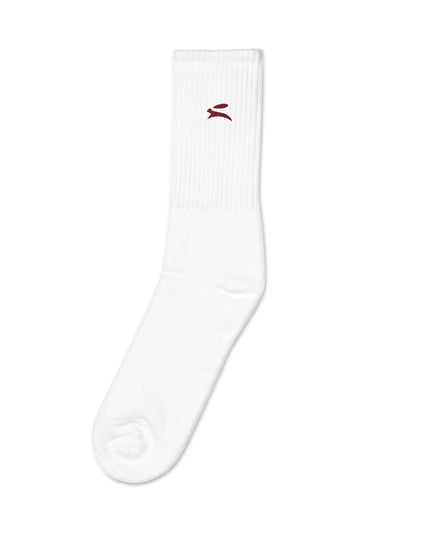 Heavyweight Carbon Socks — close-up of the fabric texture and seam construction in the White colourway