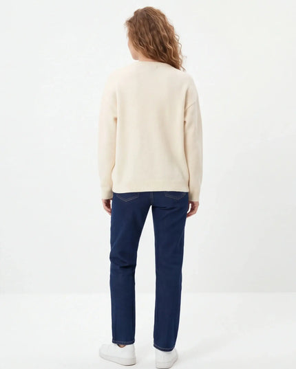 Maison Grozavu Timeless Graphite Sweatshirt in signature tone — front view showing the premium woven texture