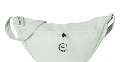 Maison Grozavu Elevated Quartz Crossbody in Green — front view showing the clean construction and premium fabric drape