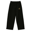 Grozavu wide-leg pants in 300 g/m2 cotton stretch, adjustable waist