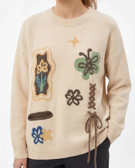 Maison Grozavu Premium Onyx Crewneck in signature tone — front view showing the structured collar construction