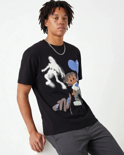 Front view of the Maison Grozavu Tailored Alabaster Tee in shirt — showing the tailored hem.