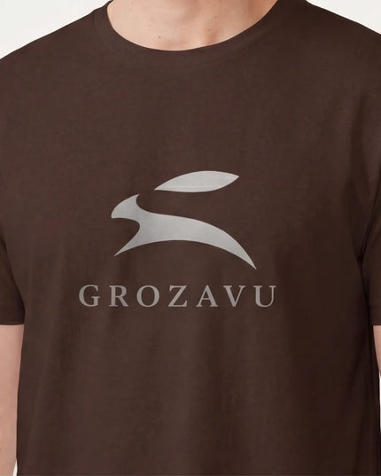 Front view of the Maison Grozavu Taupe Tee Loom in shirt — showing the clean lines.