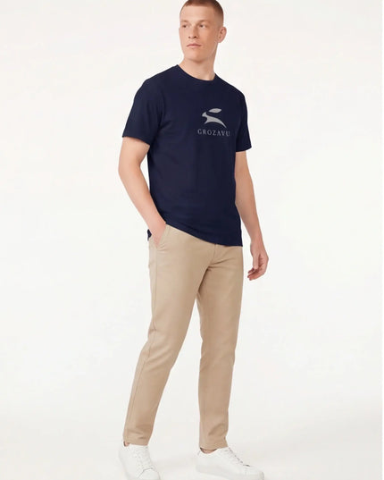 Front view of the Maison Grozavu Taupe Tee Loom in shirt — showing the robust construction.