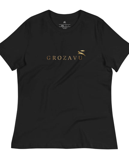 Front view of the Maison Grozavu Refined Sable Tee in tee — showing the sleek silhouette.