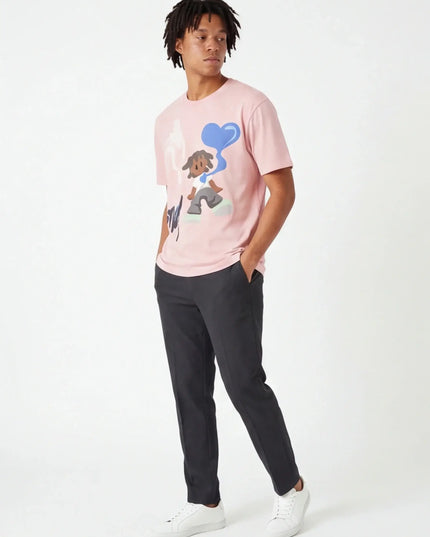 Front view of the Maison Grozavu Tailored Alabaster Tee in shirt — showing the premium fabric texture.