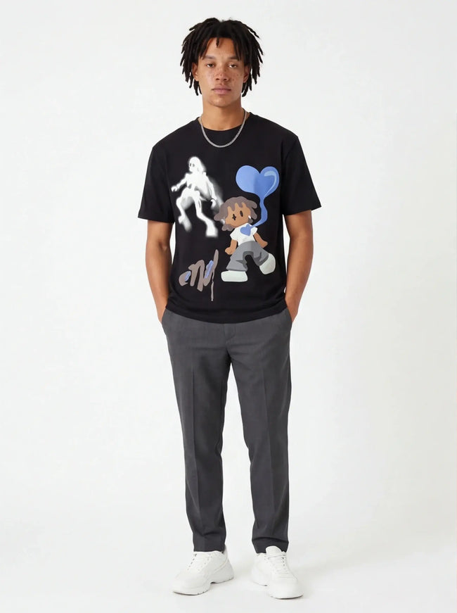 Front view of the Maison Grozavu Tailored Alabaster Tee in shirt — showing the refined stitching.