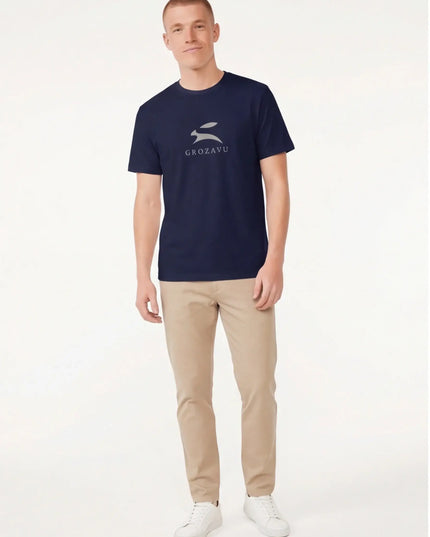 Front view of the Maison Grozavu Taupe Tee Loom in shirt — showing the effortless drape.