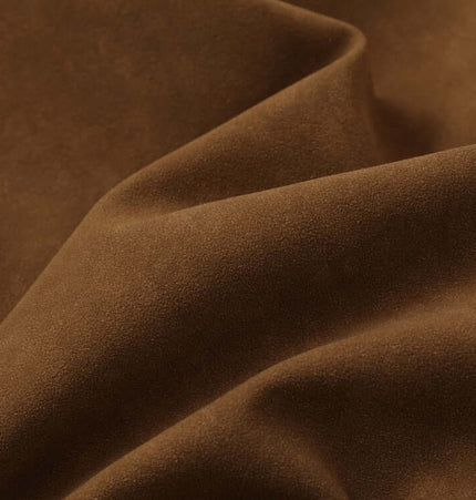 Faux Suede Fur Collar Jacket – Loose Fit fabric detail showcasing soft and luxurious brown suede texture.