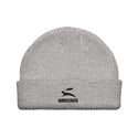 Grozavu Fisherman Beanie in ribbed acrylic knit, Athletic Heather, front