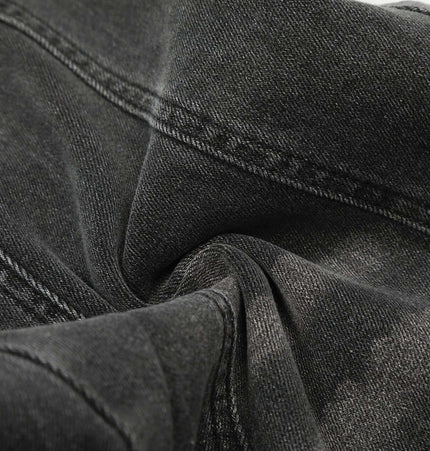 Flared Denim Style Casual Pants showcasing a close-up of soft, textured denim fabric with detailed stitching.