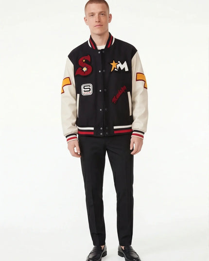 Front view of the Maison Grozavu Enduring Obsidian Top in top — showing the refined stitching.