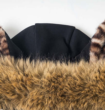 Fleece Lined Leopard Ears Hoodie featuring playful leopard ears and soft faux fur detail.