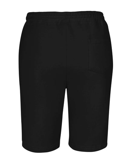 Black fleece shorts in 280 g/m² cotton fleece, studio back view