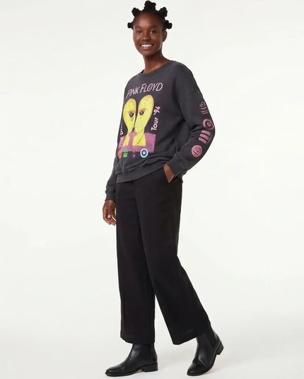 Maison Grozavu Tailored Obsidian Pullover in signature tone — front view showing the structured collar construction