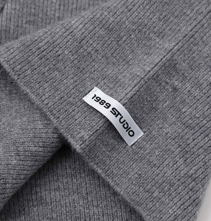 Casual Solid Color Tracksuit Set label displayed on gray fabric, highlighting quality and brand 1989 STUDIO.