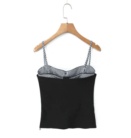 Grid-Stitched Strapless Tank Top – Slim Fit on display, featuring a stylish design with pleated pattern and elastic waistband.