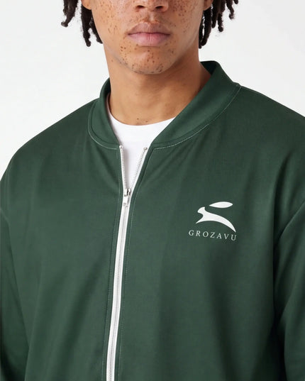 Front view of the Maison Grozavu Ghost Jacket Cut in jacket — showing the tailored hem.
