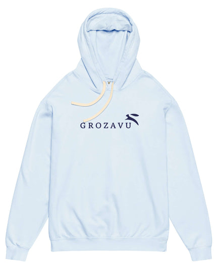Front view of the Maison Grozavu Monochrome Crewneck Drape in sweatshirt — showing the effortless drape.